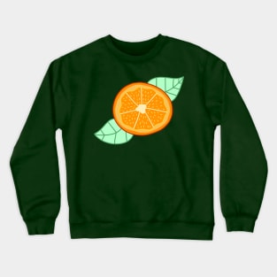 Orange Slice With Leaves Crewneck Sweatshirt